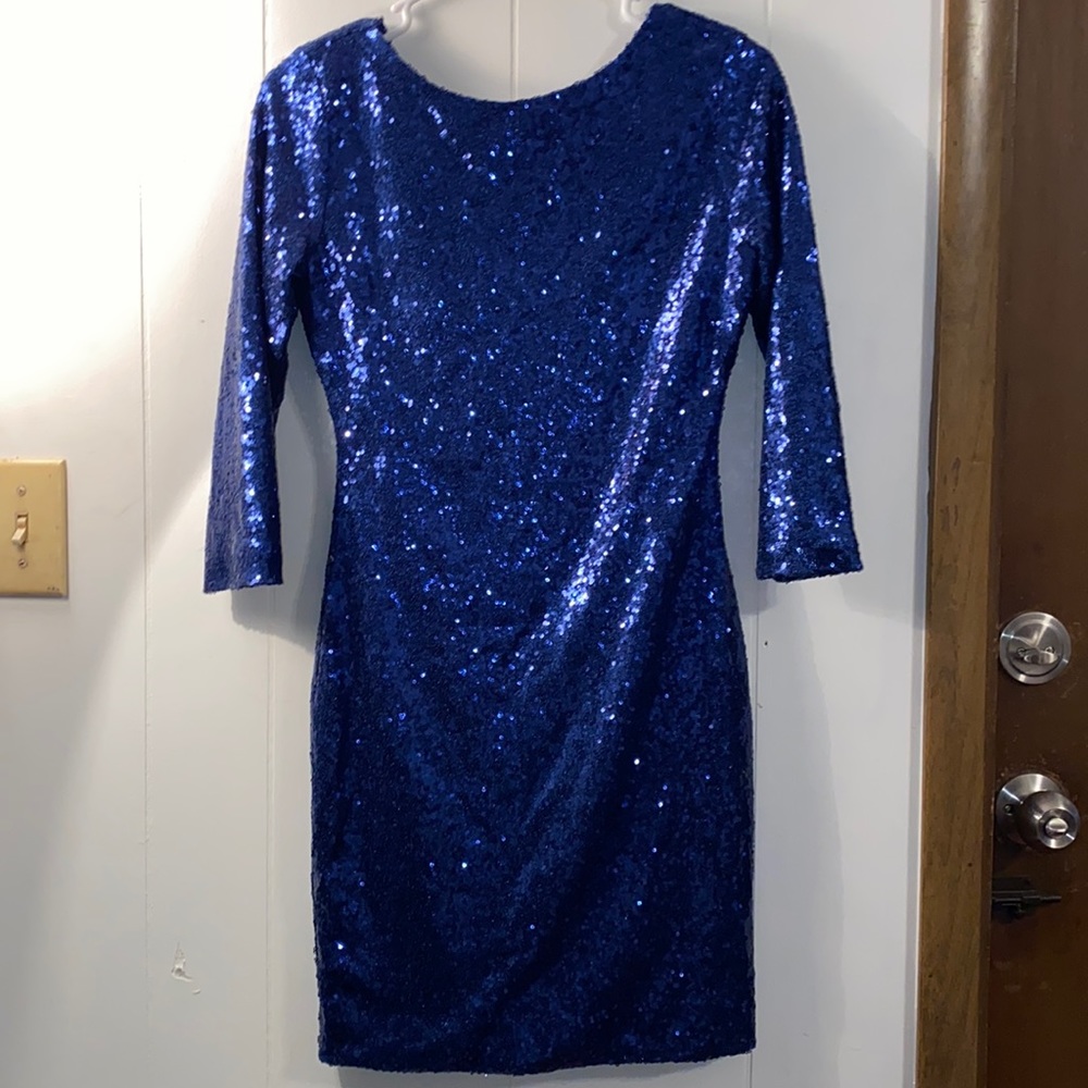 NWT Gianni Bini navy sequins dress small